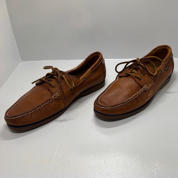 Men's Polo Ralph Lauren Bienne Tumbled Leather Boat Shoes size 12D - Picture 1 of 7